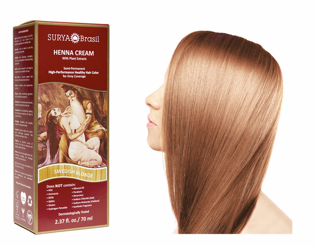 Surya Brasil Henna Cream Kit - Swedish Blonde 70 ml, Natural Hair Colour