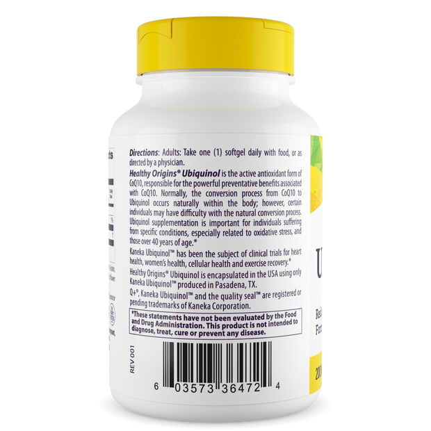 Healthy Origins - Ubiquinol, 200mg (Active form of CoQ10)