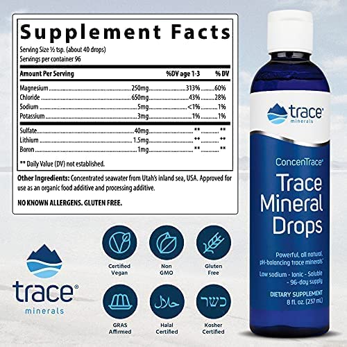 Trace Minerals - ConcenTrace® Trace Mineral Drops, Mineral Complex - 3 Sizes