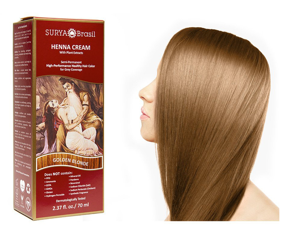 Surya Brasil Henna Cream Kit - Golden Blonde 70 ml, Natural Hair Colour