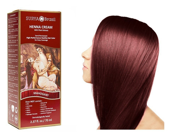 Surya Brasil Henna Cream Kit - Mahogany 70 ml, Natural Hair Colour