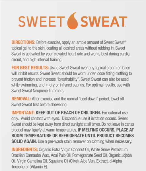 Sports Research - Sweet Sweat Jar, Coconut Scent, Workout Enhancer, 383g (13.5 oz)