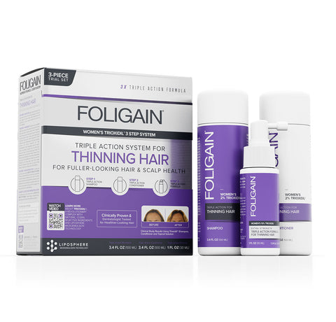 FOLIGAIN WOMEN'S TRIPLE ACTION Complete System (3-Piece Starter Pack)