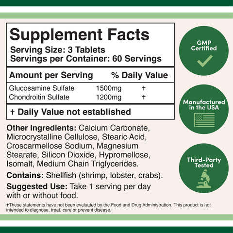 Double Wood - Glucosamine Chondroitin - 180 tablets