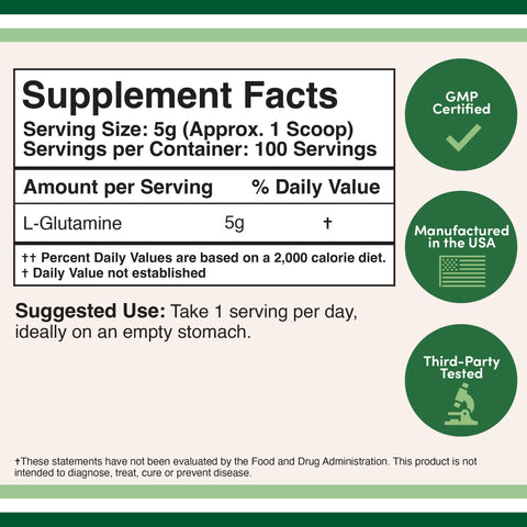 Double Wood -L-Glutamine Powder - 100 x 5g servings