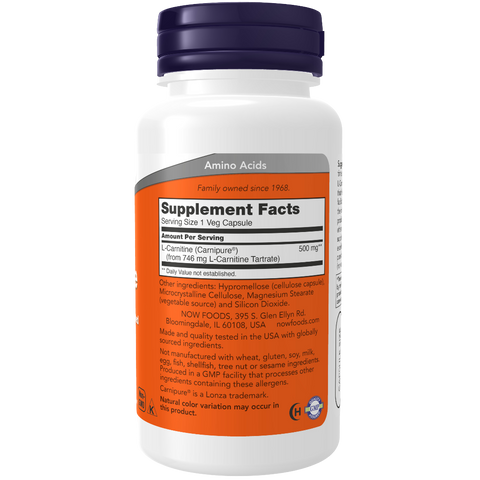 NOW - L-Carnitine 500 mg Veg Caps