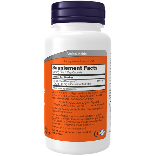 NOW - L-Carnitine 500 mg Veg Caps