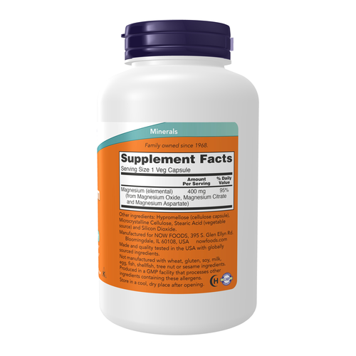 NOW - Magnesium 400 mg, 180 Capsules
