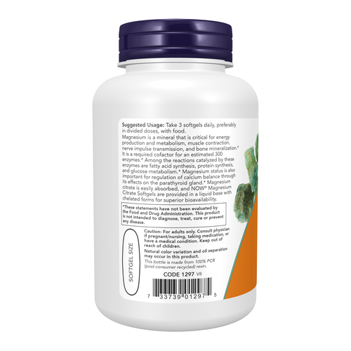 NOW - Magnesium Citrate Softgels, 134mg, 90 Softgels