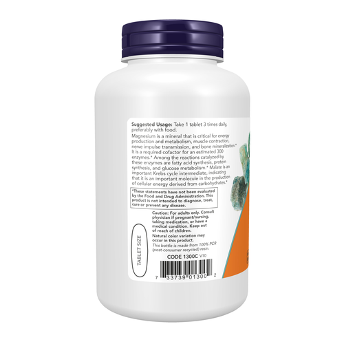NOW - Magnesium Malate, Nervous System Support, 1000 mg, 180 Tabs