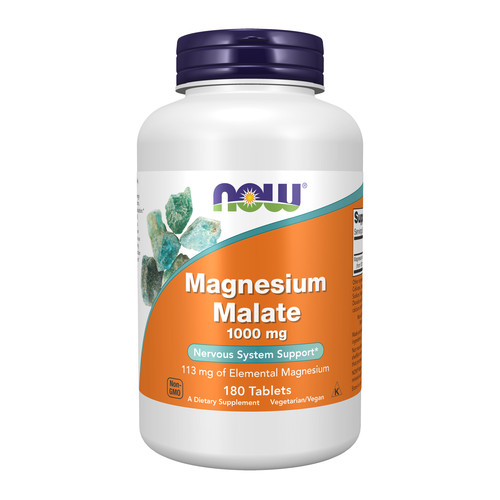 NOW - Magnesium Malate, Nervous System Support, 1000 mg, 180 Tabs