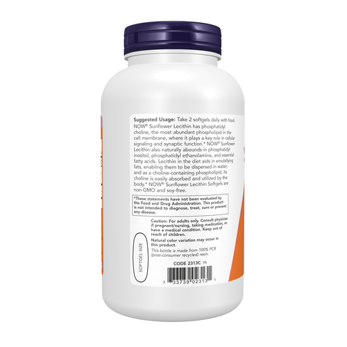 NOW - Sunflower Lecithin 1200 mg 200 Softgels Soy-Free, Non-GMO