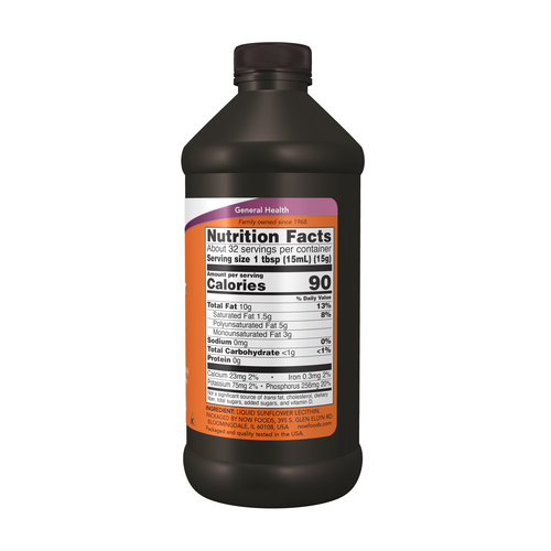 NOW - Sunflower Liquid Lecithin 16 fl oz (473 ml) VEGAN