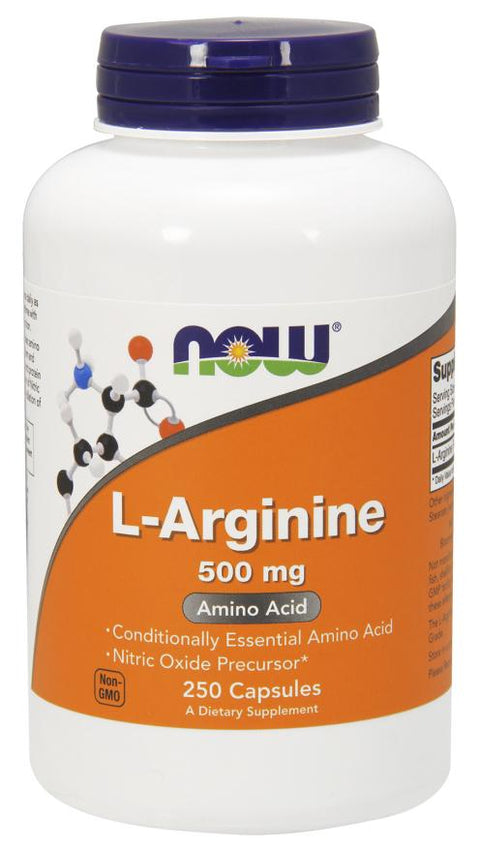 NOW - L-Arginine 500 mg 250 Caps, Nitric Oxide No 2, Amino Acid