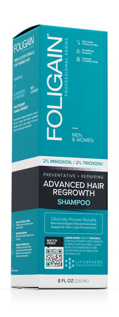 Foligain - Advanced Hair Regrowth Shampoo with 2% Minoxidil & 2% Trioxidil