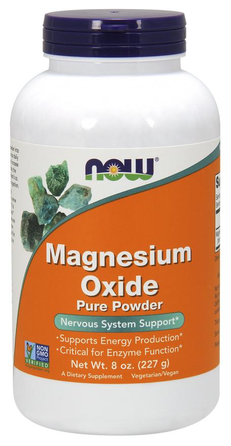 NOW - Magnesium Oxide Pure Powder 227 g, Energy and Enzyme Support