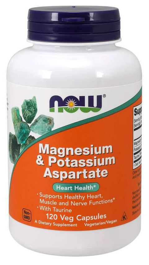 NOW - Magnesium & Potassium Aspartate Veg Capsules, 120 VCaps