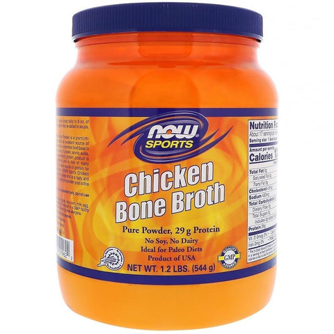 NOW - Chicken Bone Broth, 544 g, Pure Protein, Paleo Diet