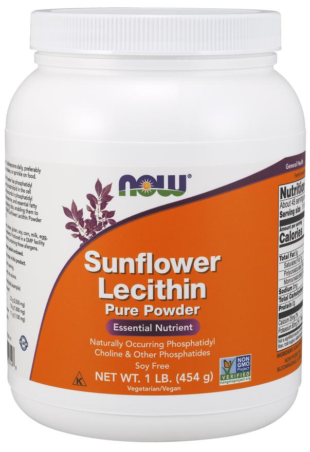 NOW - Sunflower Lecithin, Pure Powder, 1 lb (454 g)