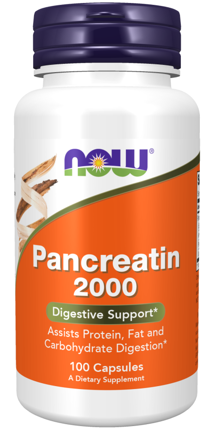 NOW - Pancreatin 2000, 100 Capsules