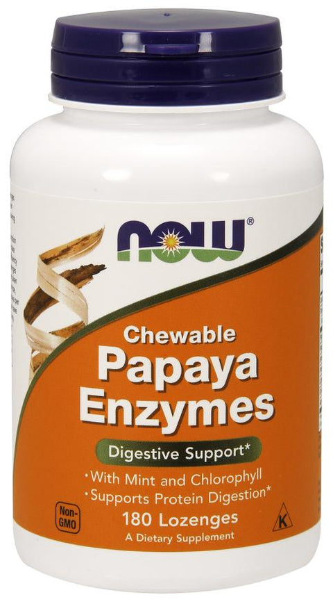 NOW - Chewable Papaya Enzymes, 180 Lozenges