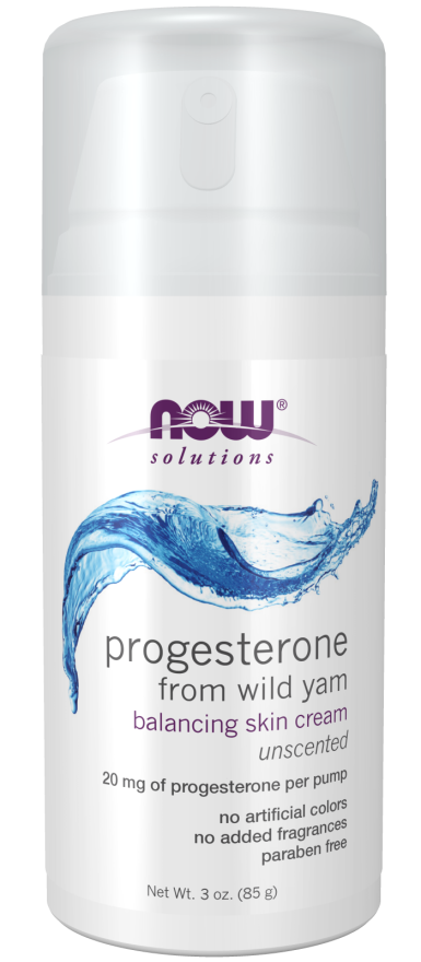 NOW - Solutions, Progesterone from Wild Yam, Balancing Skin Cream, Unscented, 20 mg, 3 oz (85 g)