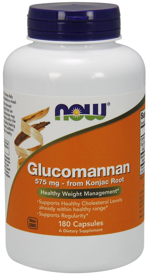 Now - Glucomannan 575 mg 180 Caps,Healthy Cholesterol Levels,Konjac Root