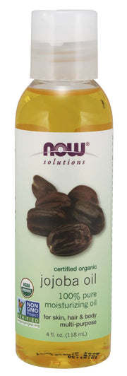 NOW - Essential Oils 100% Pure Organic Jojoba Oil, 2 Sizes