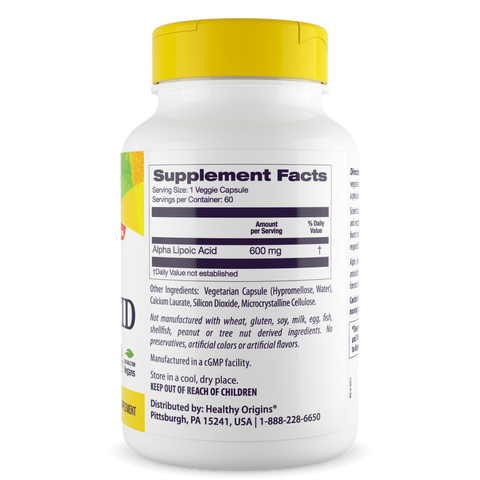 Healthy Origins - Alpha Lipoic Acid, 600mg