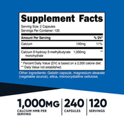 Nutricost - HMB (Beta-Hydroxy Beta-Methylbutyric) 1000mg (240 Caps)