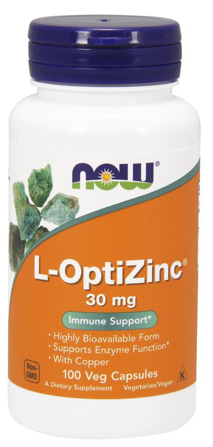 NOW - L-OptiZinc 30 mg, 100 Veg Caps