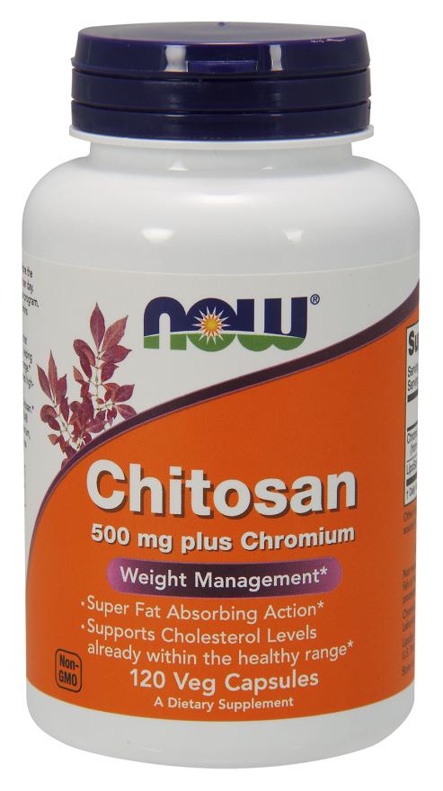 NOW - Chitosan 500 mg with Chromium, 120 Caps