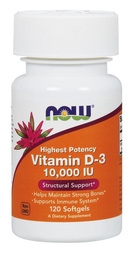 NOW - Vitamin D-3 10,000 IU, 120 Softgels