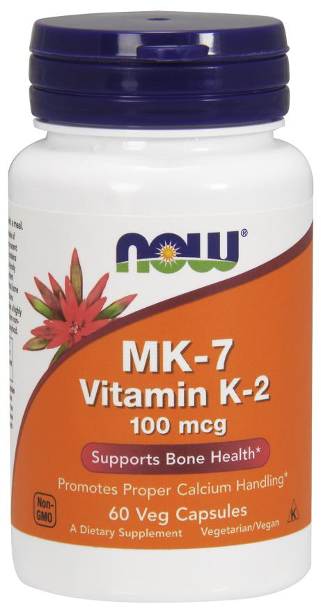 NOW - MK-7 Vitamin K-2 100 mcg, 60 Veg Caps