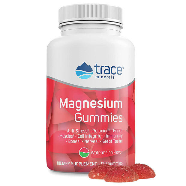 Trace Minerals - Magnesium Gummies, Stress relief & Calming sleep aid, Watermelon 120ct