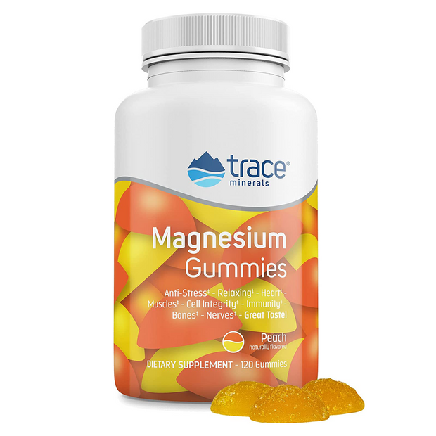 Trace Minerals - Magnesium Gummies, Stress relief & Calming sleep aid, Peach 120ct