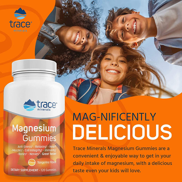 Trace Minerals - Magnesium Gummies, Stress relief & Calming sleep aid, Tangerine 120ct