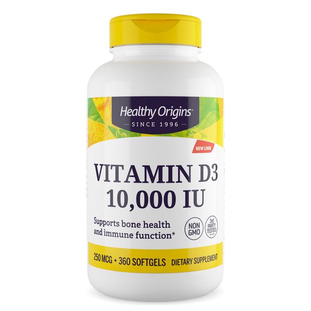 Healthy Origins - Vitamin D3 Gels, 10,000 IU (Lanolin)