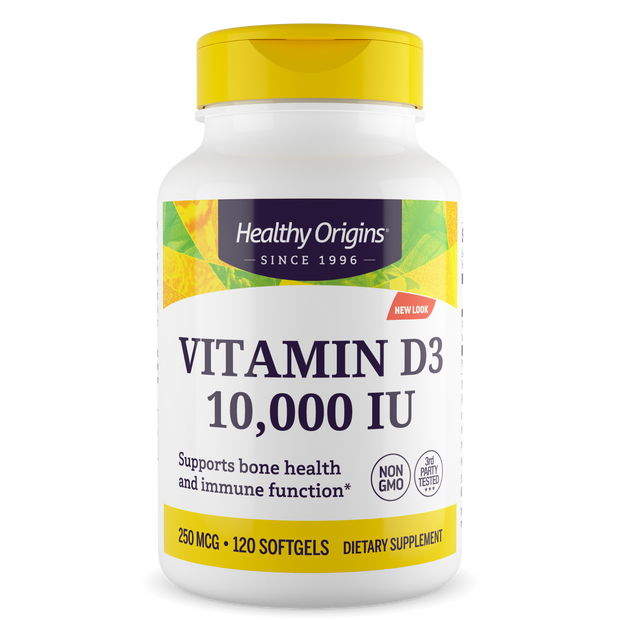 Healthy Origins - Vitamin D3 Gels, 10,000 IU (Lanolin)