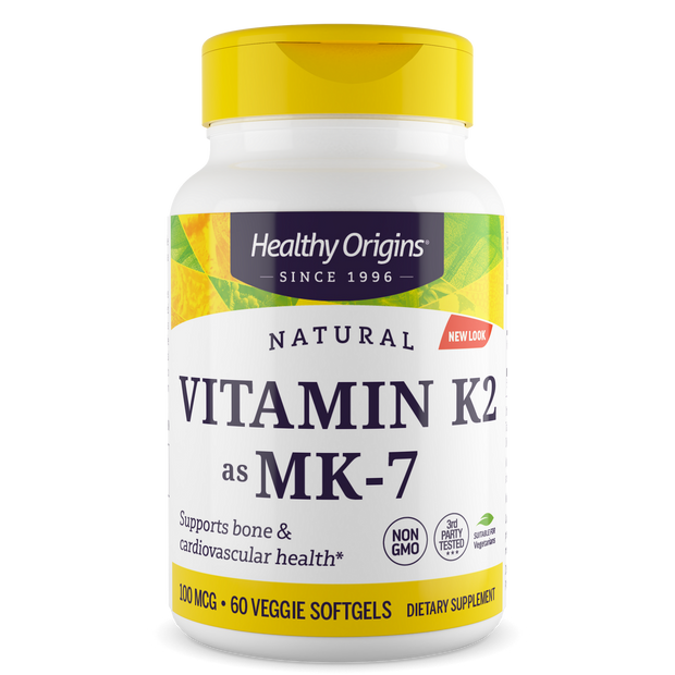 Healthy Origins - Vitamin K2 as MK-7, 100mcg - Veggie Gels