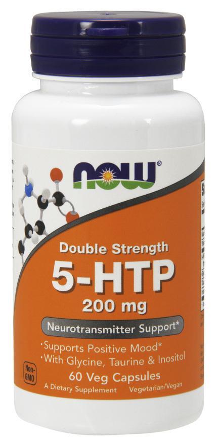 NOW - 5-HTP 200mg 60 Caps. Double Strength Single