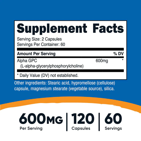 Nutricost- Alpha GPC 600mg, 120 VCaps