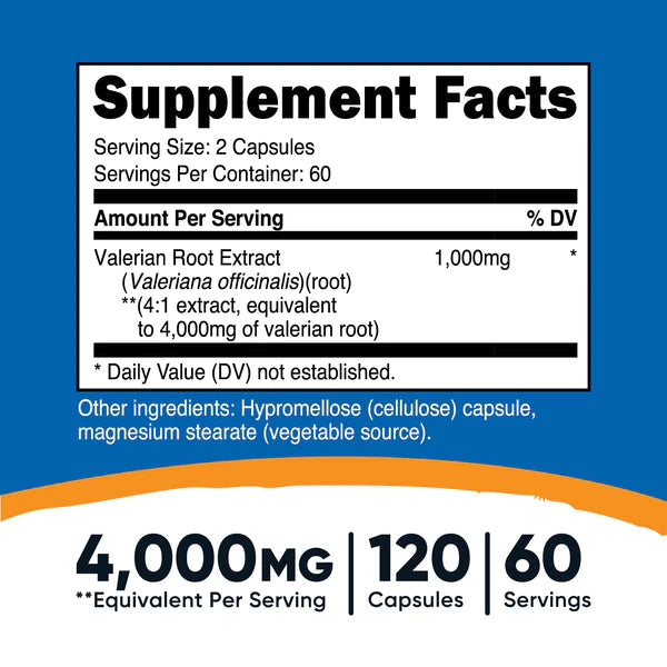 Nutricost - Valerian Root Caps (1000mg) 120 Caps